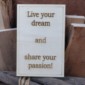 Kaart "Live your dream" Kaart "Live your dream"